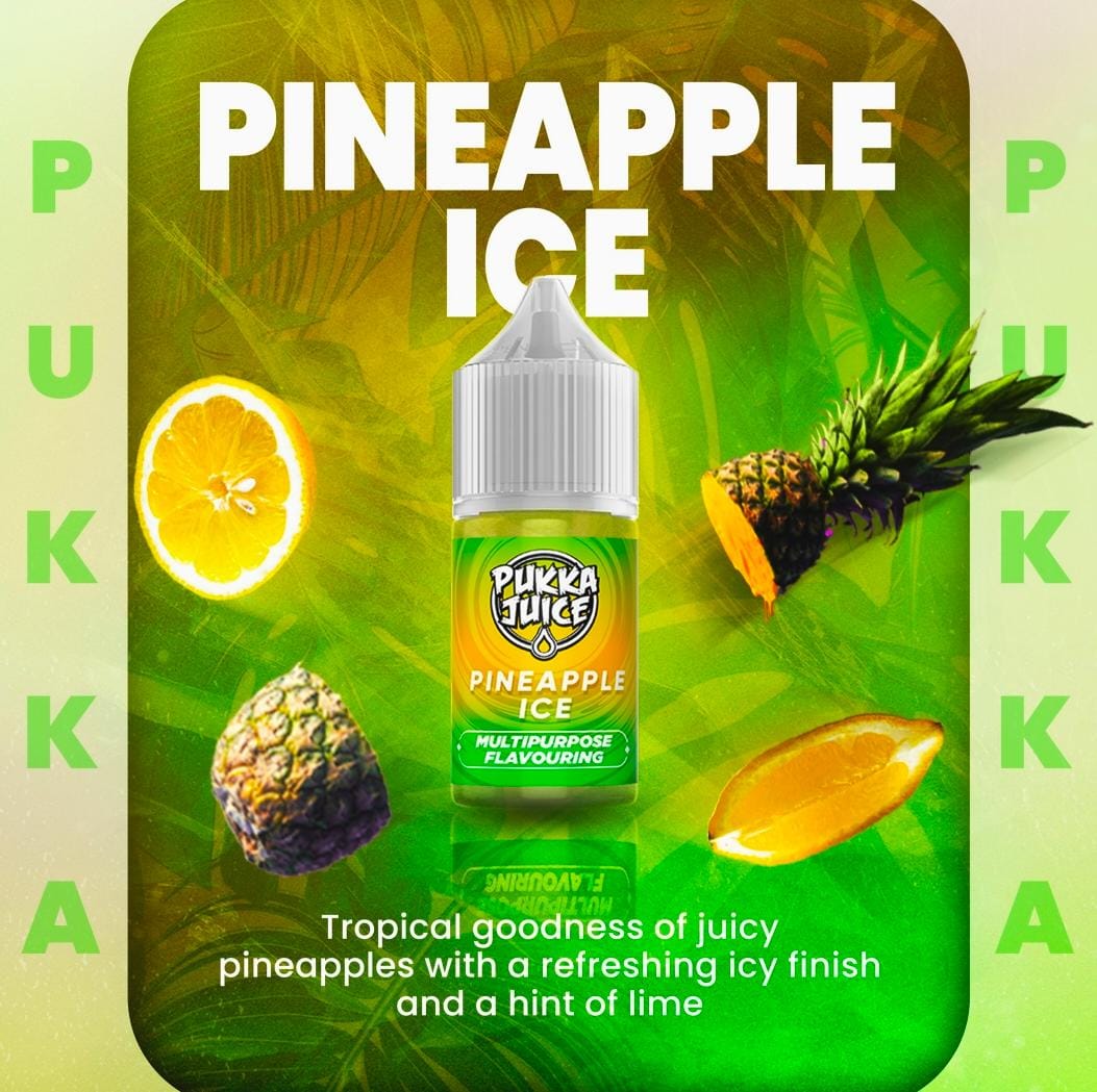 Pukka Juice - Pineapple Ice Flavouring + Nic Shot Longfill Combo