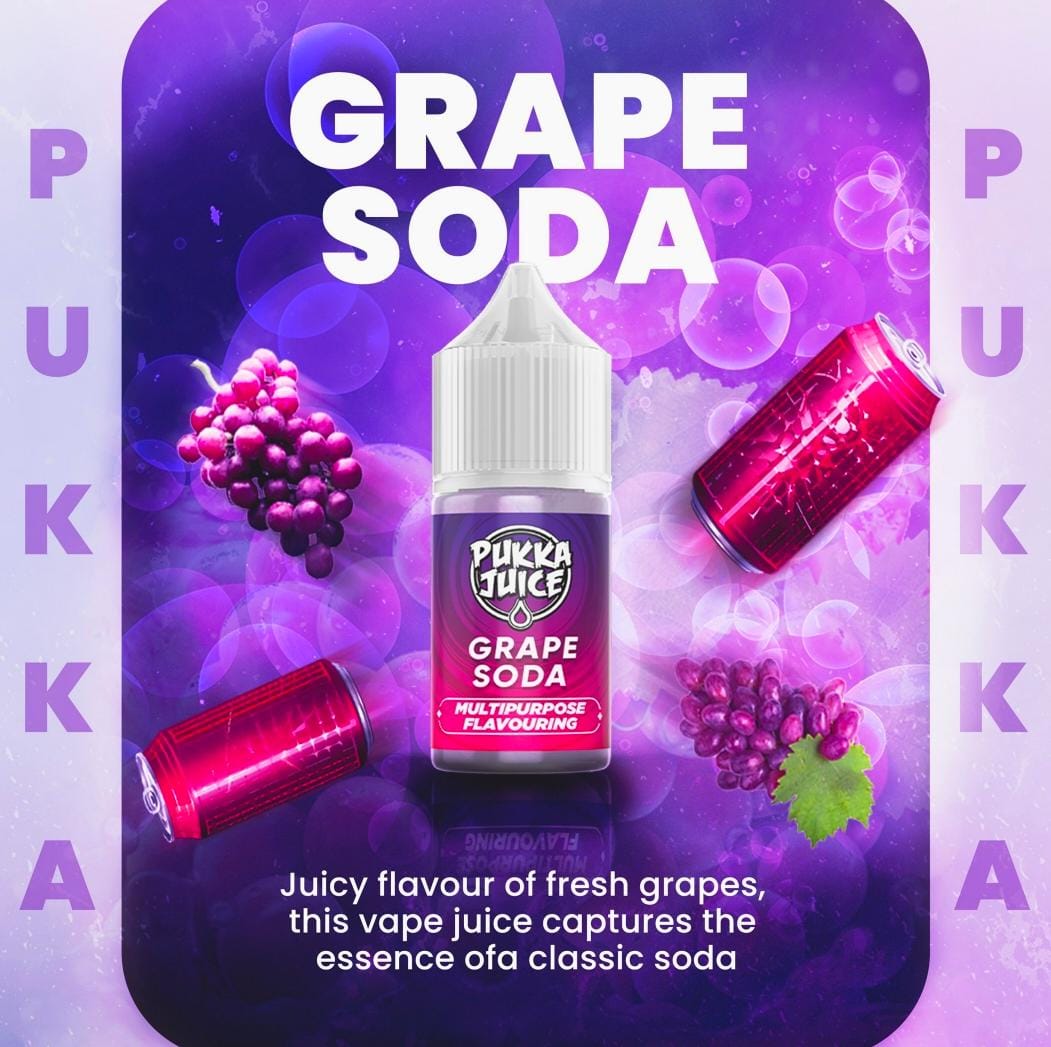 Pukka Juice - Grape Soda Flavouring + Nic Shot Longfill Combo